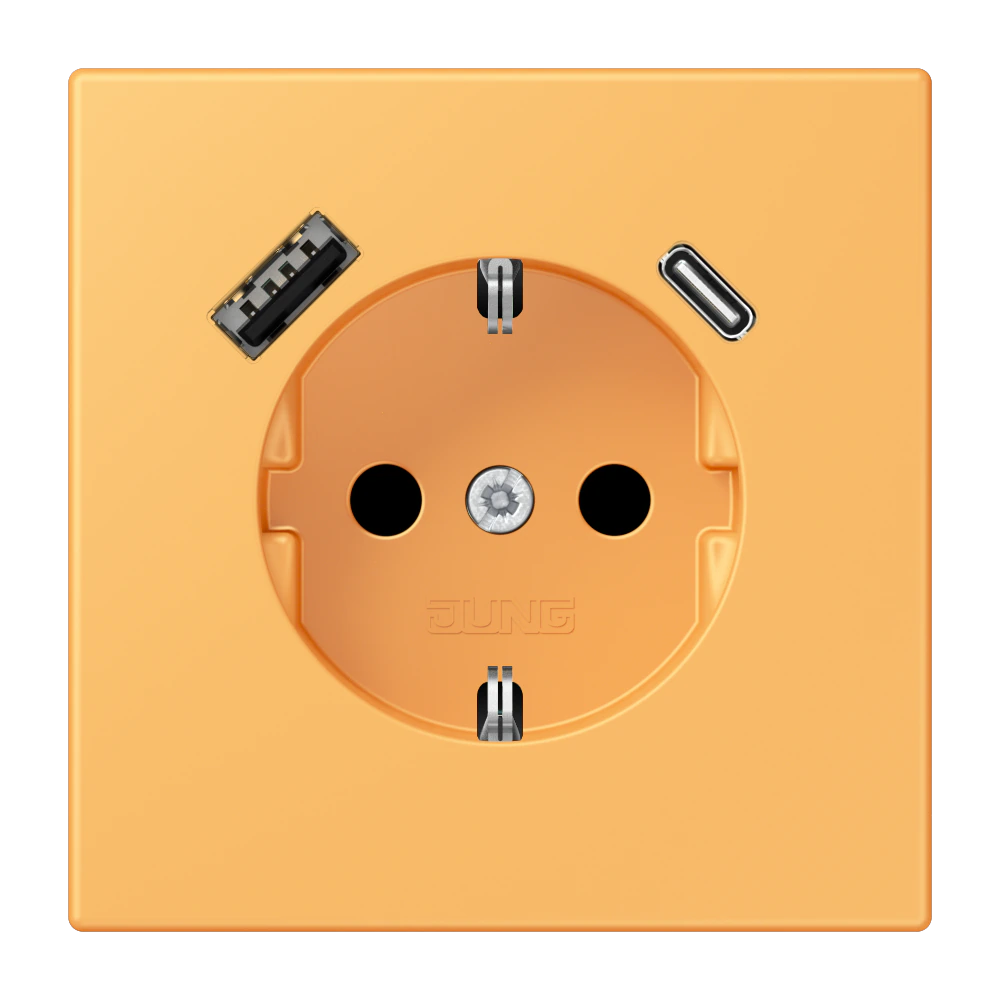 SCHUKO® socket with USB charger — JUNG LS 990 Le Corbusier, le corbusier 254, art. LC1520-15CA254