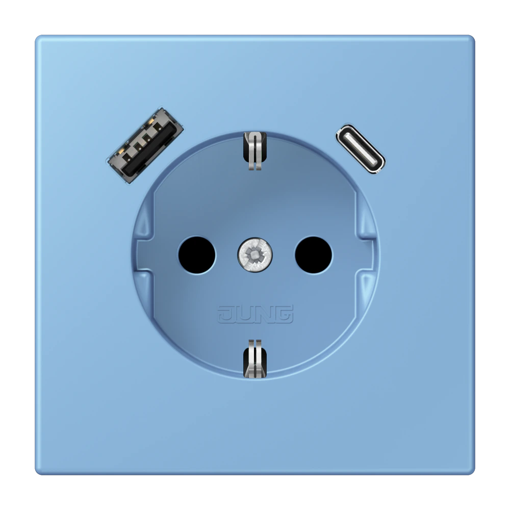 SCHUKO® socket with USB charger — JUNG LS 990 Le Corbusier, le corbusier 256, art. LC1520-15CA256