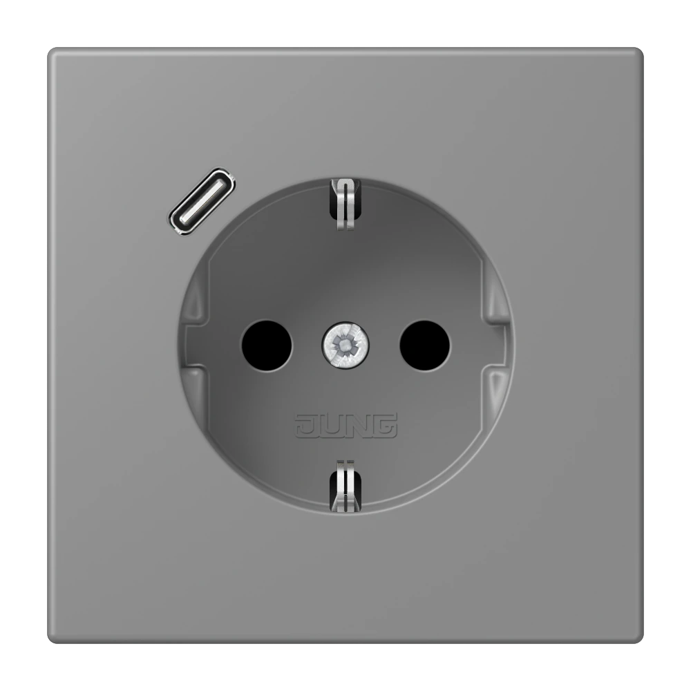 SCHUKO-розетка — JUNG LS 990 Le Corbusier, Gris 31, арт. LC1520-18C203