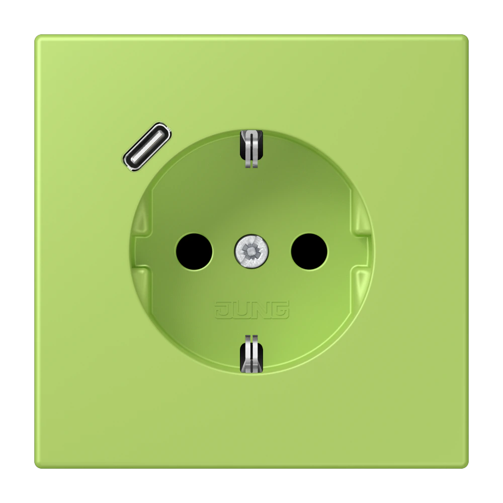 SCHUKO® socket with USB charger — JUNG LS 990 Le Corbusier, le corbusier 221, art. LC1520-18C221