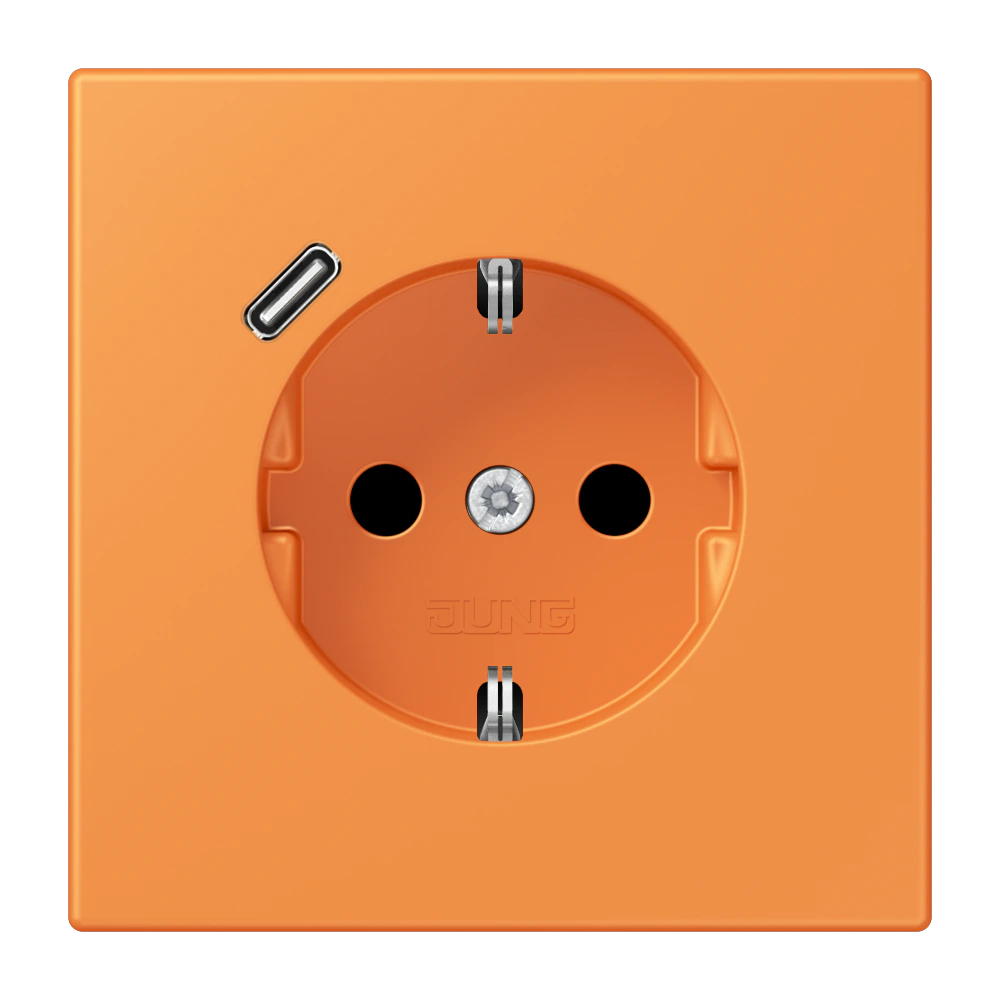 SCHUKO® socket with USB charger — JUNG LS 990 Le Corbusier, le corbusier 225, art. LC1520-18C225
