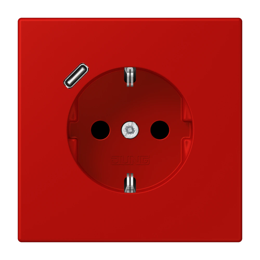 SCHUKO® socket with USB charger — JUNG LS 990 Le Corbusier, le corbusier 227, art. LC1520-18C227