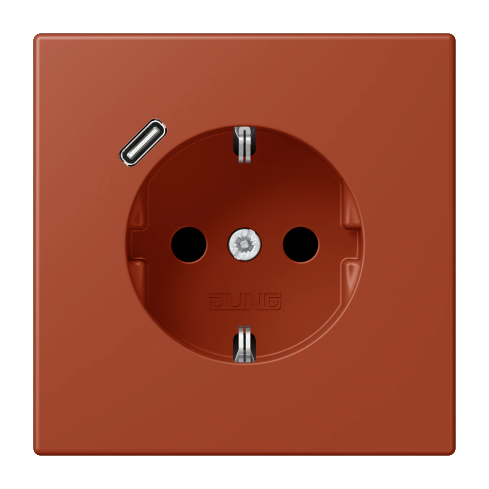 SCHUKO® socket with USB charger — JUNG LS 990 Le Corbusier, le corbusier 232, art. LC1520-18C232