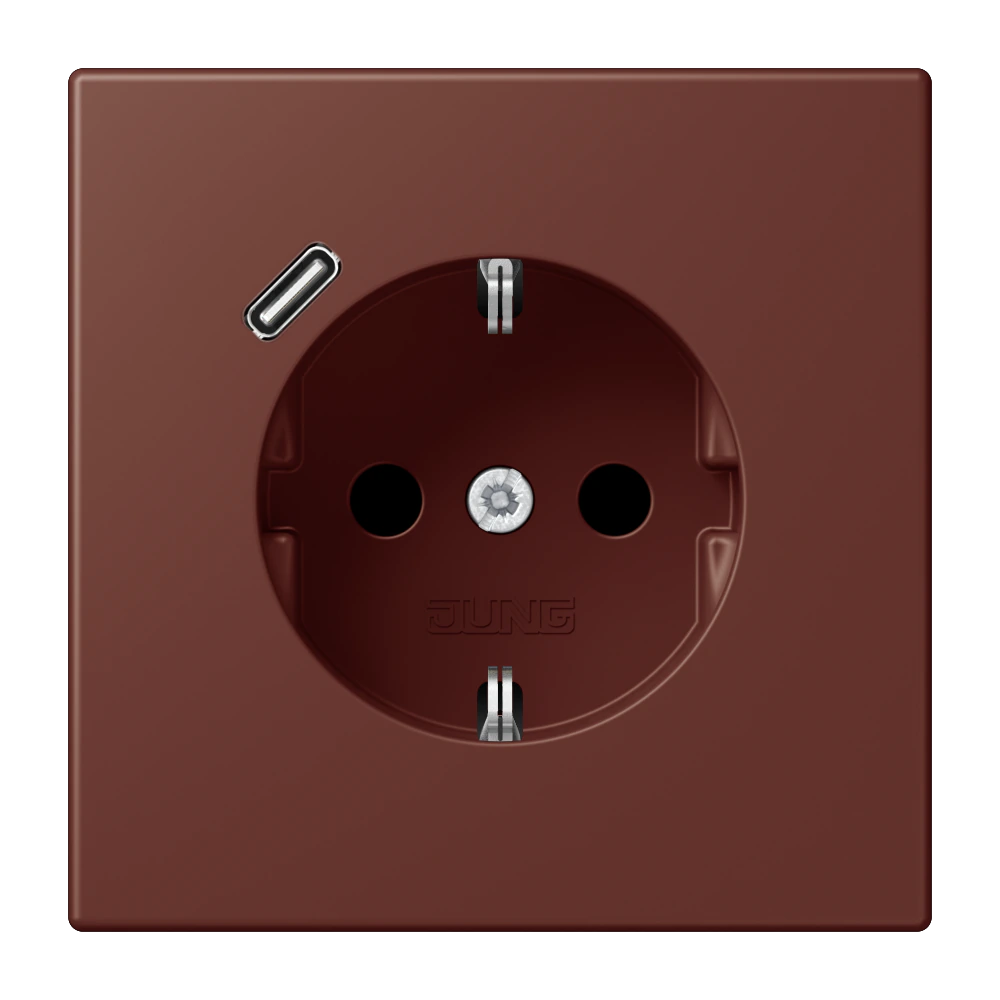 SCHUKO® socket with USB charger — JUNG LS 990 Le Corbusier, le corbusier 235, art. LC1520-18C235