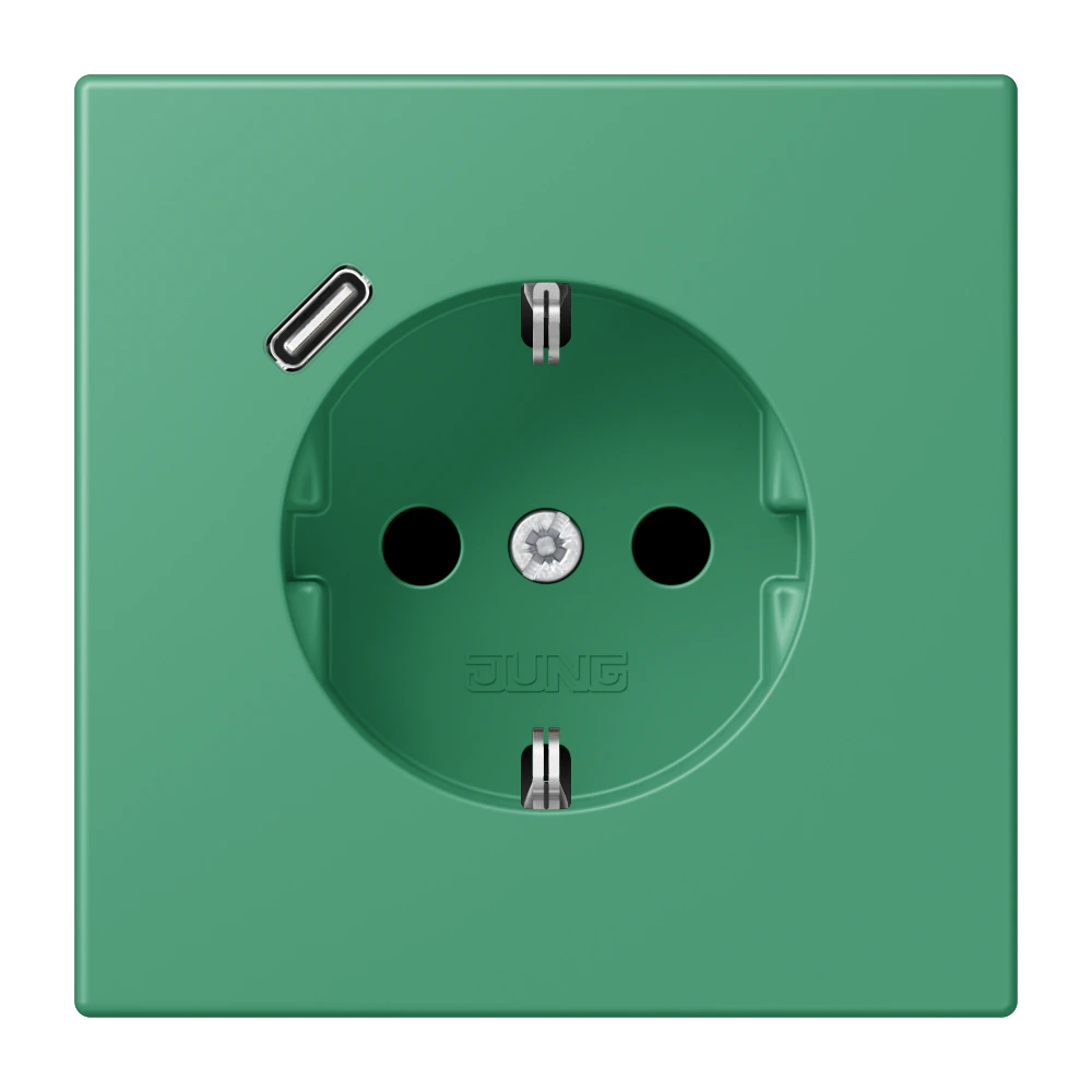 SCHUKO® socket with USB charger — JUNG LS 990 Le Corbusier, le corbusier 250, art. LC1520-18C250