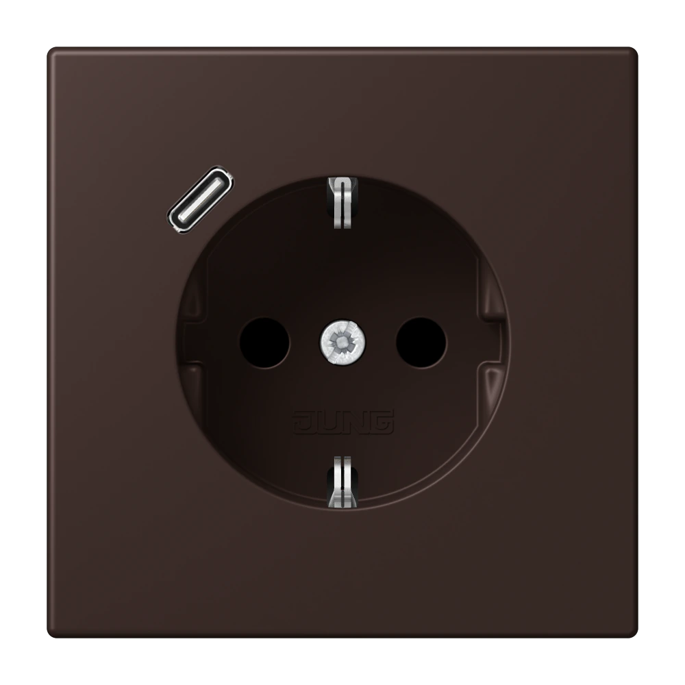 SCHUKO® socket with USB charger — JUNG LS 990 Le Corbusier, le corbusier 252, art. LC1520-18C252