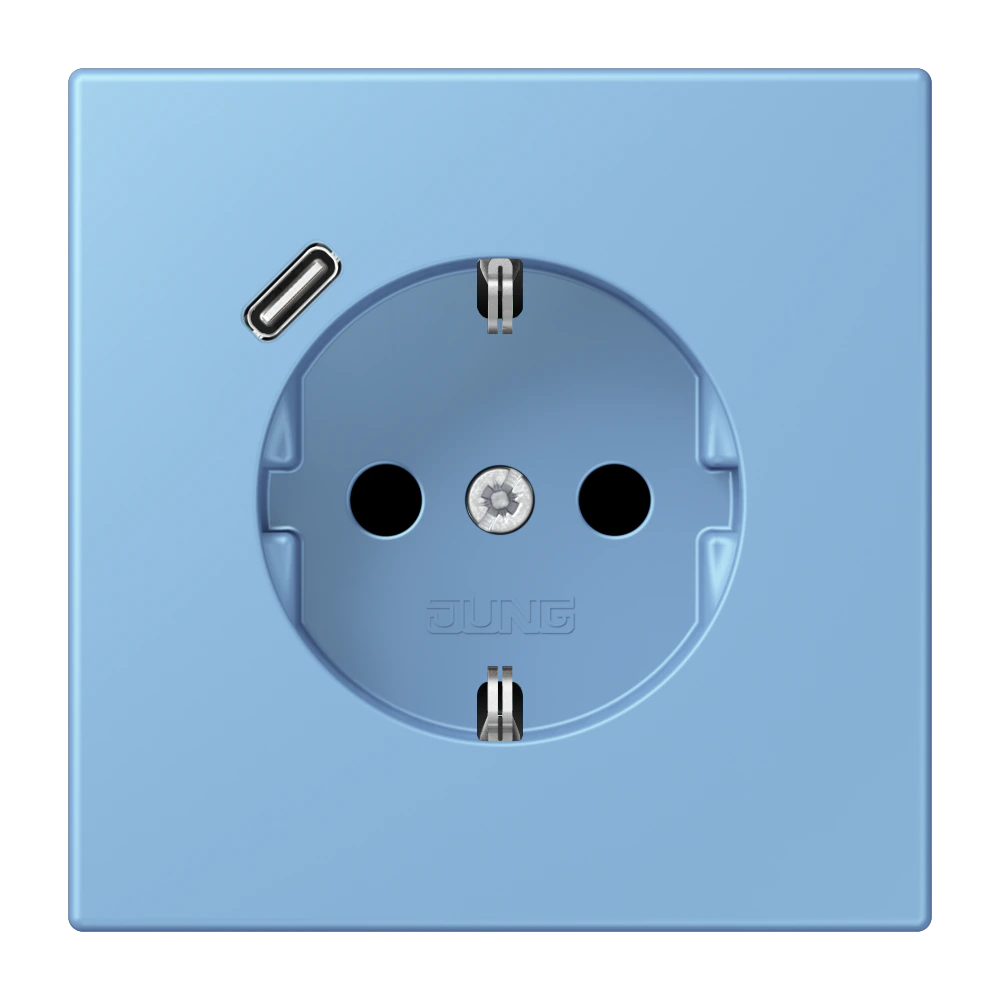 SCHUKO® socket with USB charger — JUNG LS 990 Le Corbusier, le corbusier 256, art. LC1520-18C256