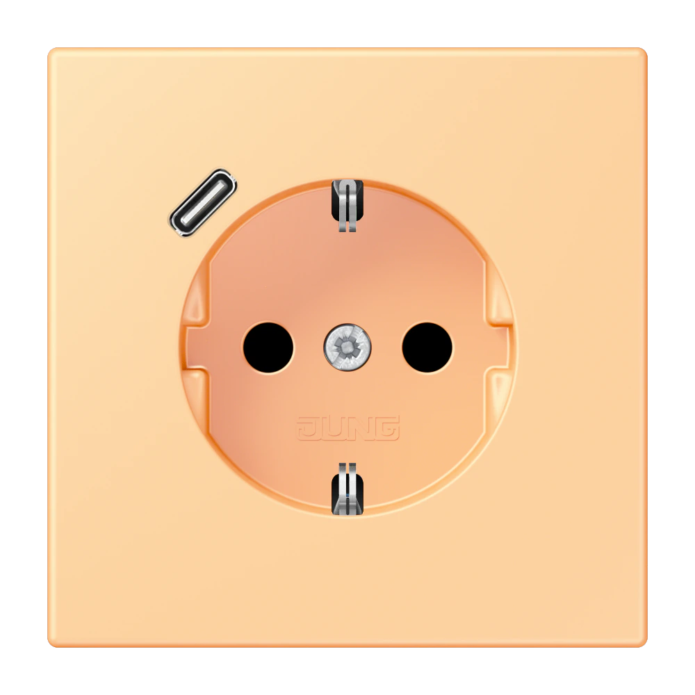 SCHUKO® socket with USB charger — JUNG LS 990 Le Corbusier, le corbusier 258, art. LC1520-18C258