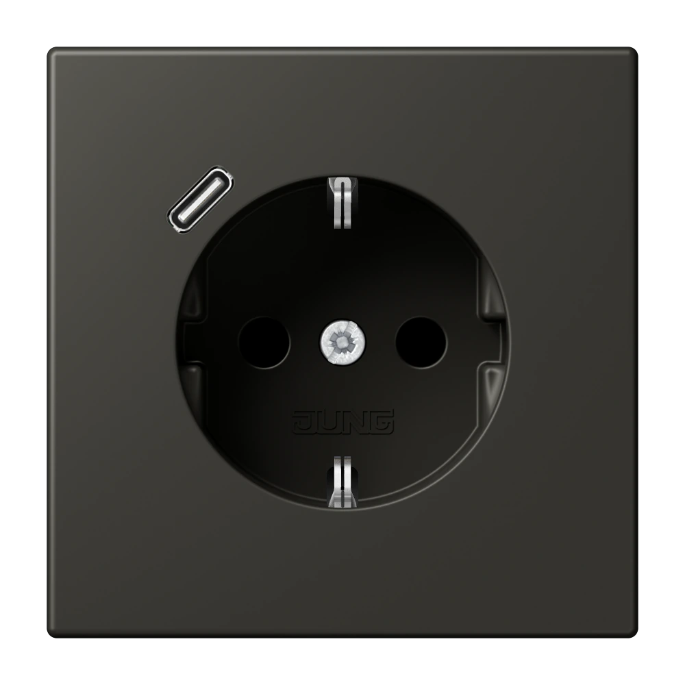 SCHUKO® socket with USB charger — JUNG LS 990 Le Corbusier, le corbusier 259, art. LC1520-18C259