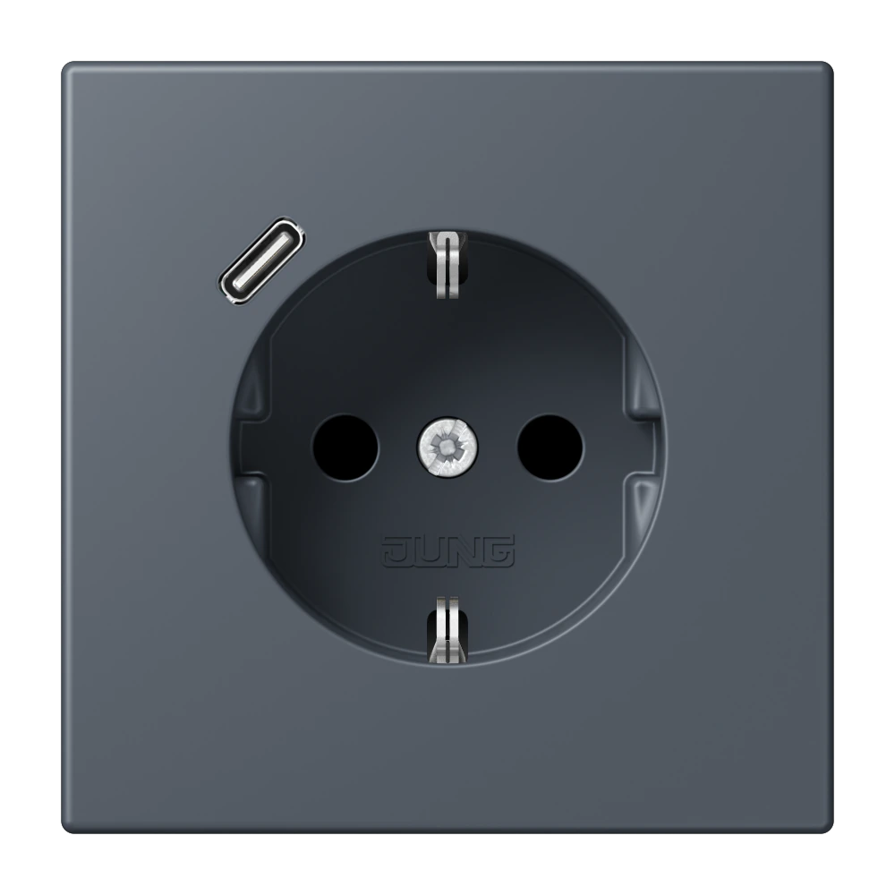SCHUKO® socket with USB charger — JUNG LS 990 Le Corbusier, le corbusier 262, art. LC1520-18C262