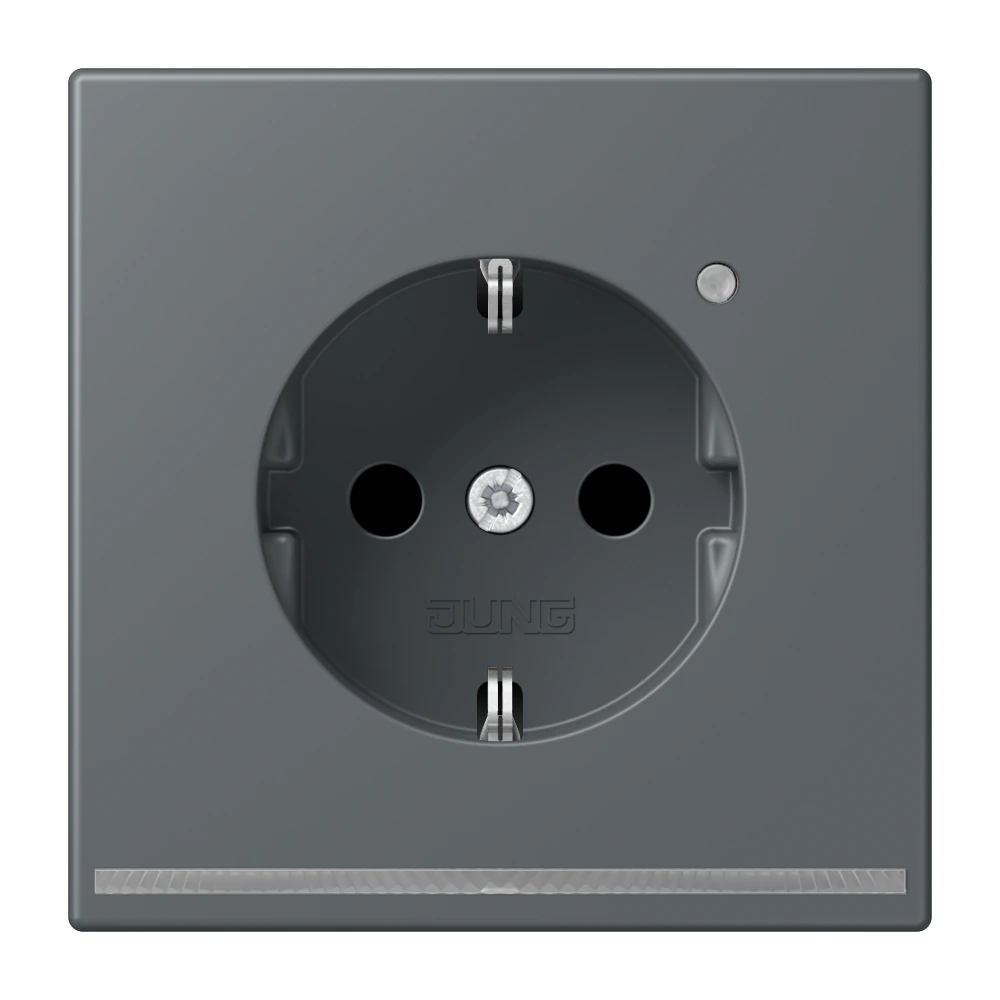 SCHUKO®-розетка с ориентационной светодиодной подсветкой — JUNG LS 990 Le Corbusier, Gris Foncé 31, арт. LC1520-OLNW202