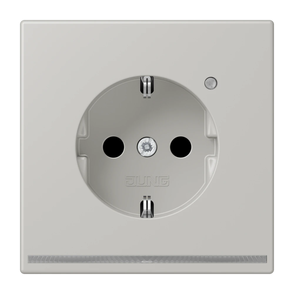 SCHUKO®-розетка с ориентационной светодиодной подсветкой — JUNG LS 990 Le Corbusier, Gris Clair 31, арт. LC1520-OLNW205