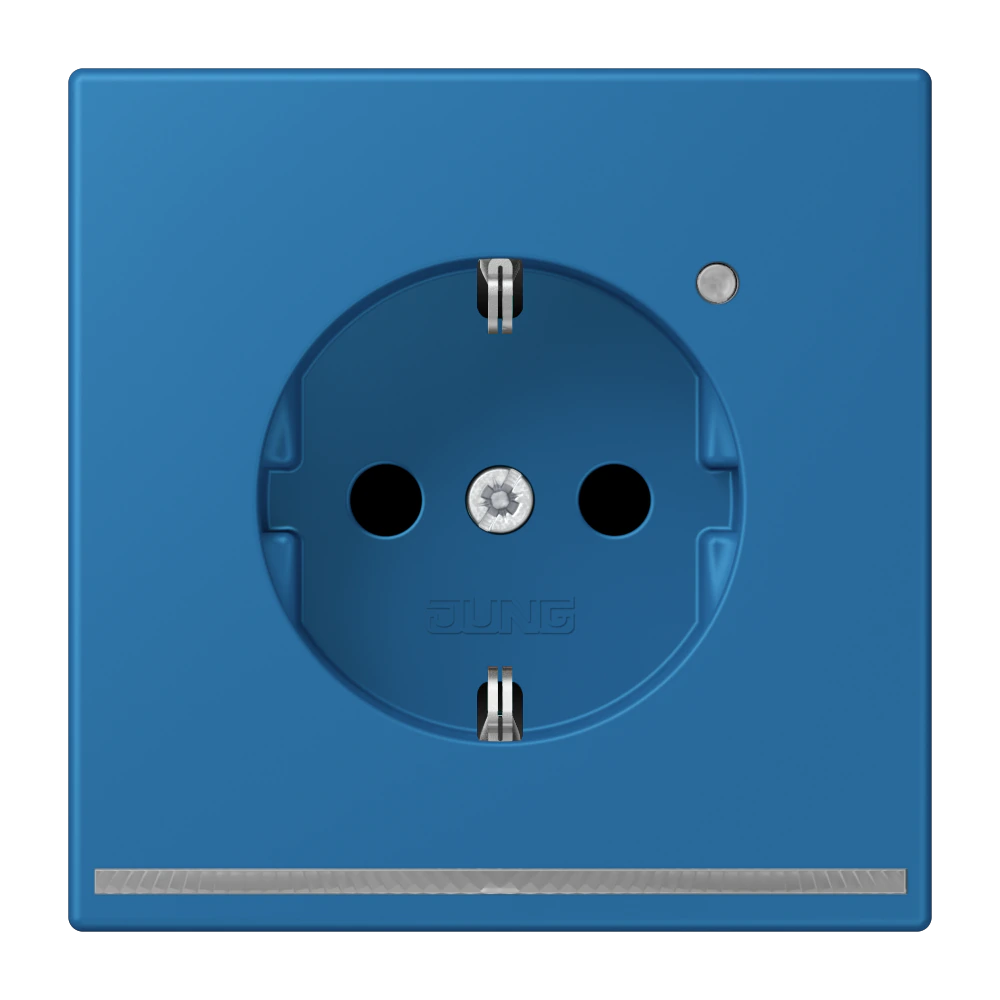 SCHUKO®-розетка с ориентационной светодиодной подсветкой — JUNG LS 990 Le Corbusier, Bleu Céruléen 31, арт. LC1520-OLNW211