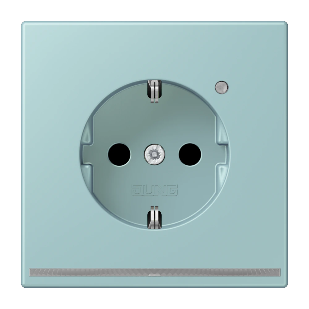 SCHUKO®-розетка с ориентационной светодиодной подсветкой — JUNG LS 990 Le Corbusier, Céruléen Clair, арт. LC1520-OLNW214