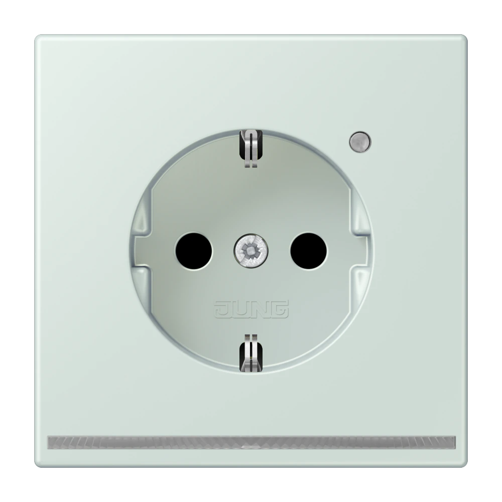 SCHUKO®-розетка с ориентационной светодиодной подсветкой — JUNG LS 990 Le Corbusier, Céruléen Pale, арт. LC1520-OLNW215