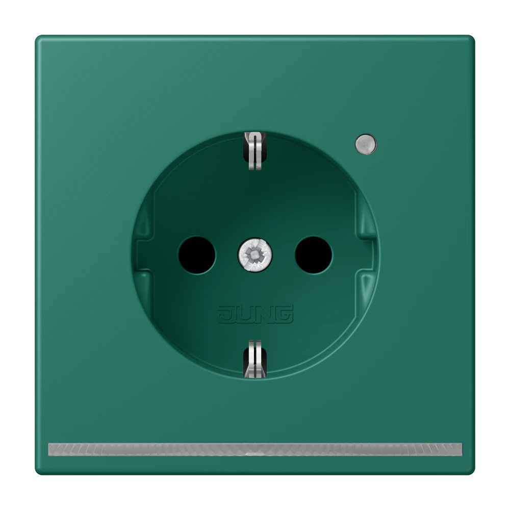 SCHUKO®-розетка с ориентационной светодиодной подсветкой — JUNG LS 990 Le Corbusier, Vert Anglais, арт. LC1520-OLNW216
