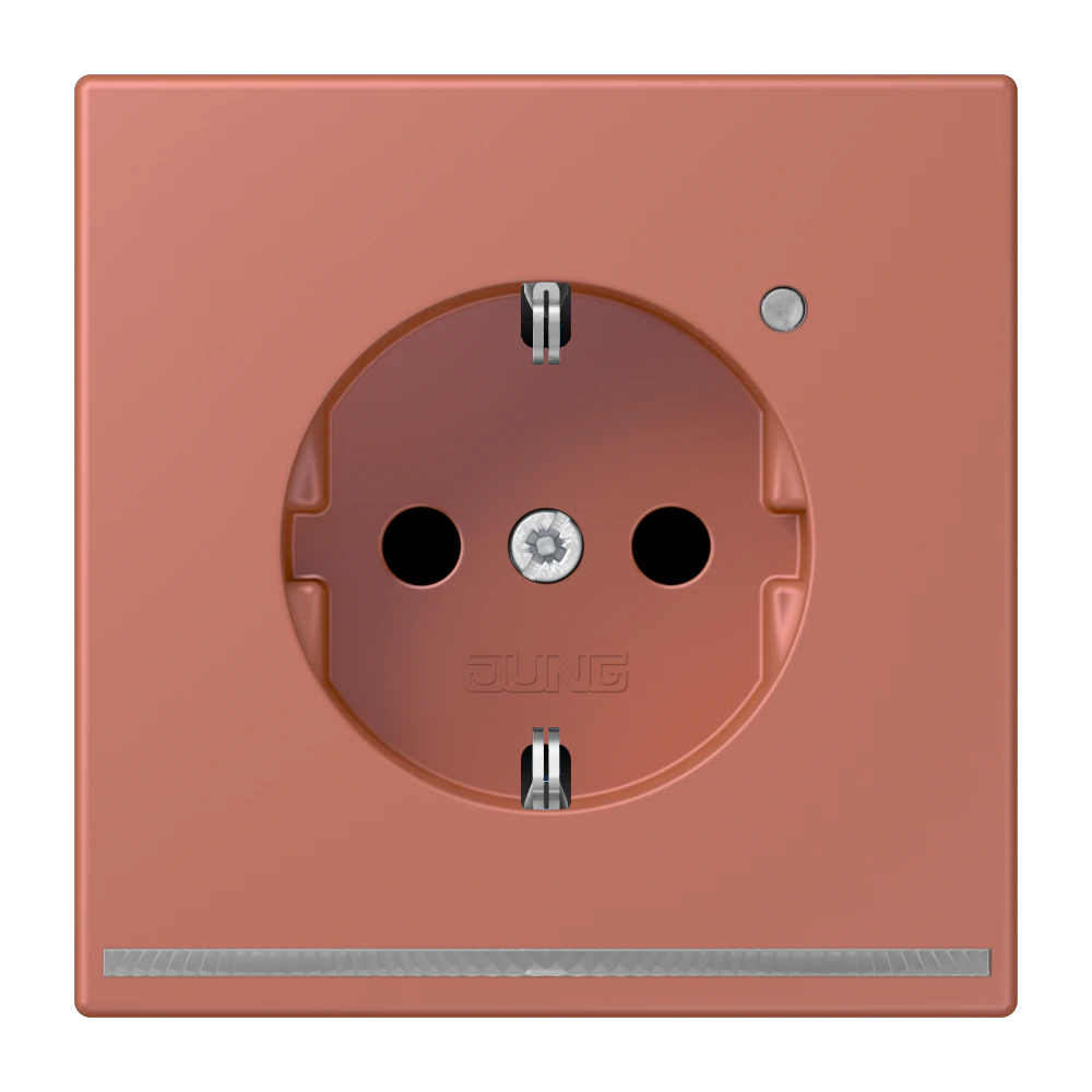 SCHUKO® socket with LED floor pilot light — JUNG LS 990 Le Corbusier, le corbusier 236, art. LC1520-OLNW236