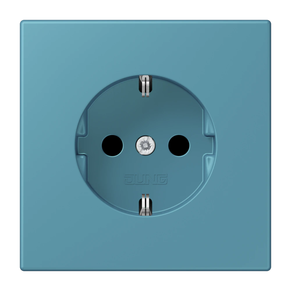 SCHUKO® socket — JUNG LS 990 Le Corbusier, Céruléen Vif, art. LC1520212