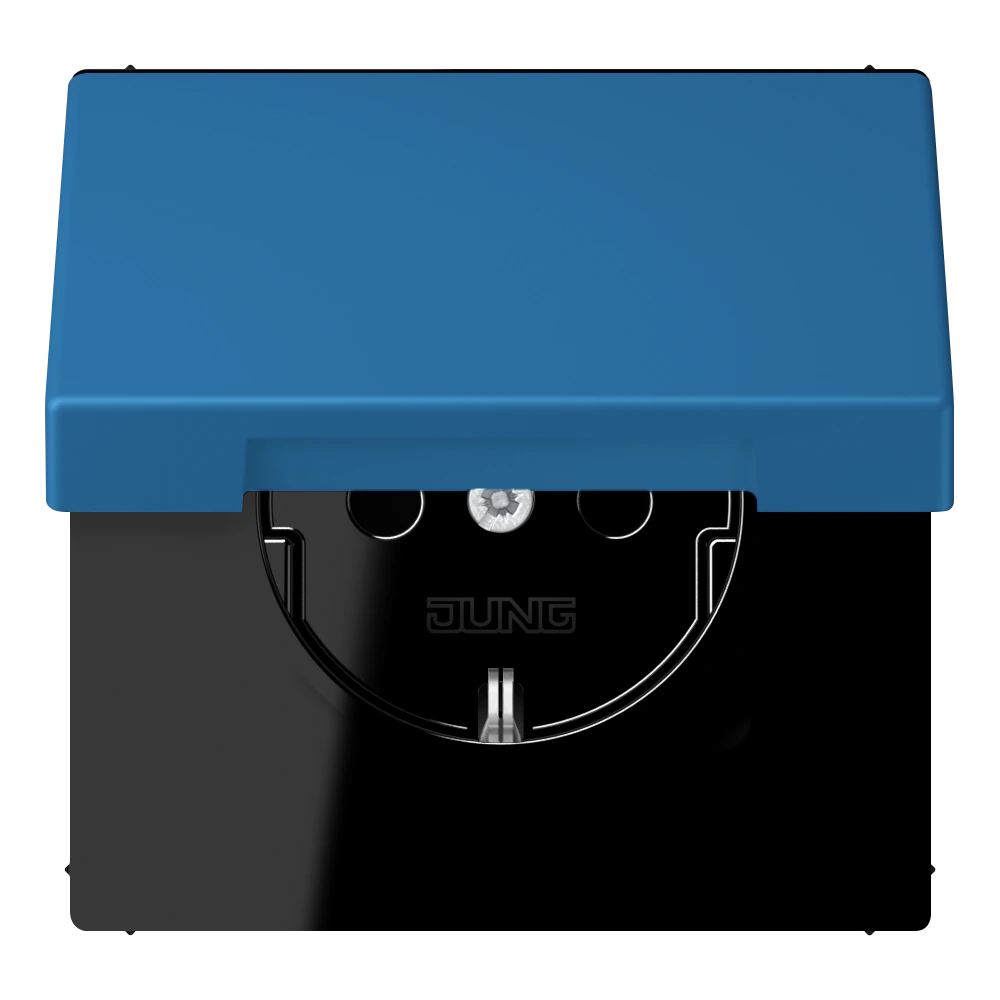 SCHUKO®-розетка 16 A / 250 B ~ — JUNG LS 990 Le Corbusier, Bleu Céruléen 31, арт. LC1520BFKIKL211
