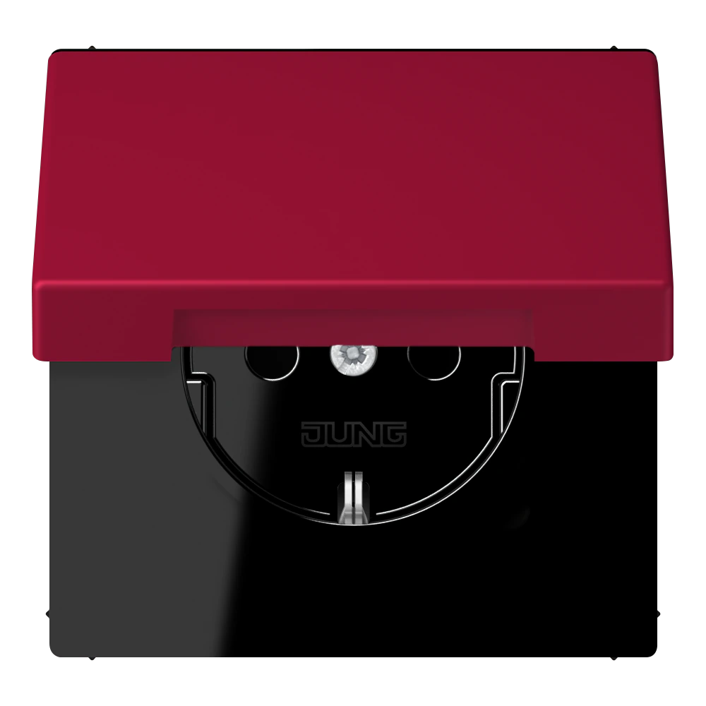 SCHUKO® socket with hinged lid and contact protection — JUNG LS 990 Le Corbusier, le corbusier 229, art. LC1520BFKIKL229