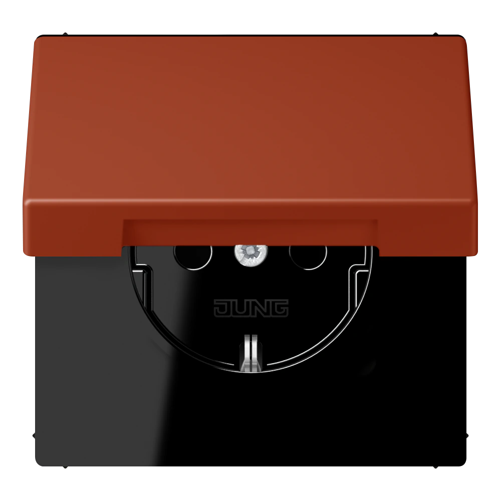 SCHUKO® socket with hinged lid and contact protection — JUNG LS 990 Le Corbusier, le corbusier 232, art. LC1520BFKIKL232