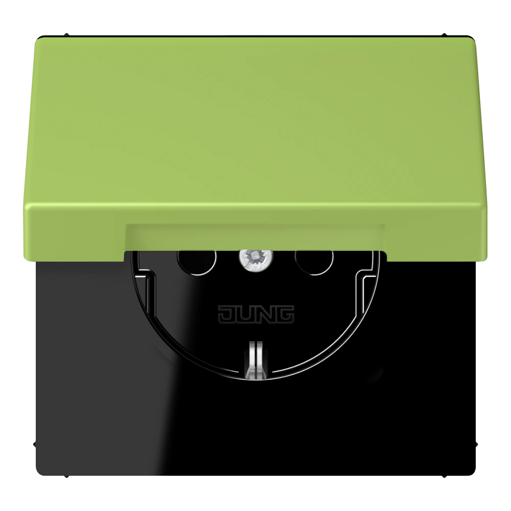 SCHUKO® socket with hinged lid — JUNG LS 990 Le Corbusier, le corbusier 221, art. LC1520BFKL221