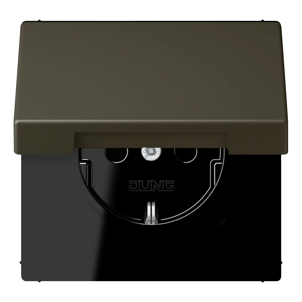 SCHUKO® socket with hinged lid — JUNG LS 990 Le Corbusier, le corbusier 241, art. LC1520BFKL241