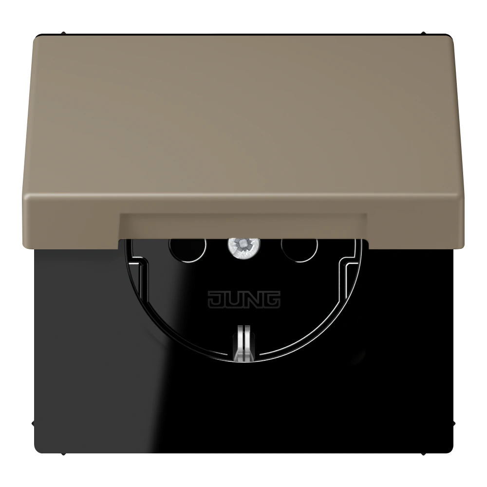 SCHUKO®-розетка с откидной крышкой — JUNG LS 990 Le Corbusier, le corbusier 242, арт. LC1520BFKL242
