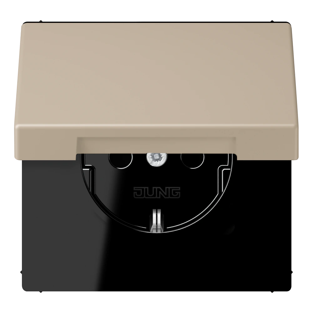 SCHUKO®-розетка с откидной крышкой — JUNG LS 990 Le Corbusier, le corbusier 243, арт. LC1520BFKL243