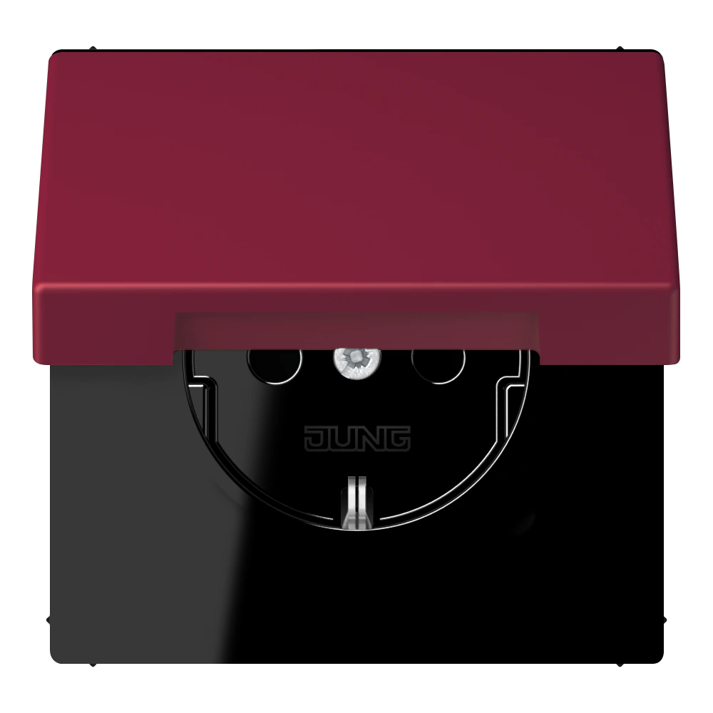 SCHUKO®-розетка с откидной крышкой — JUNG LS 990 Le Corbusier, le corbusier 255, арт. LC1520BFKL255