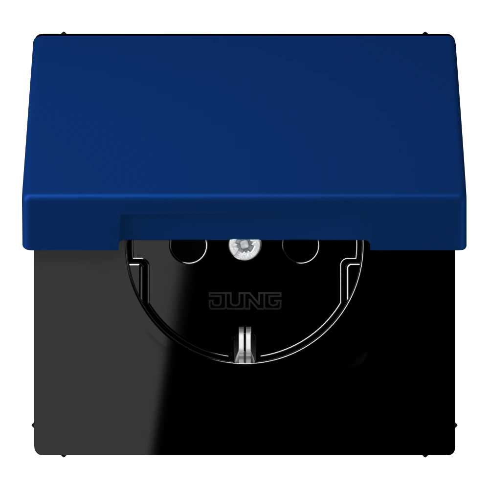 SCHUKO®-розетка с откидной крышкой — JUNG LS 990 Le Corbusier, le corbusier 261, арт. LC1520BFKL261