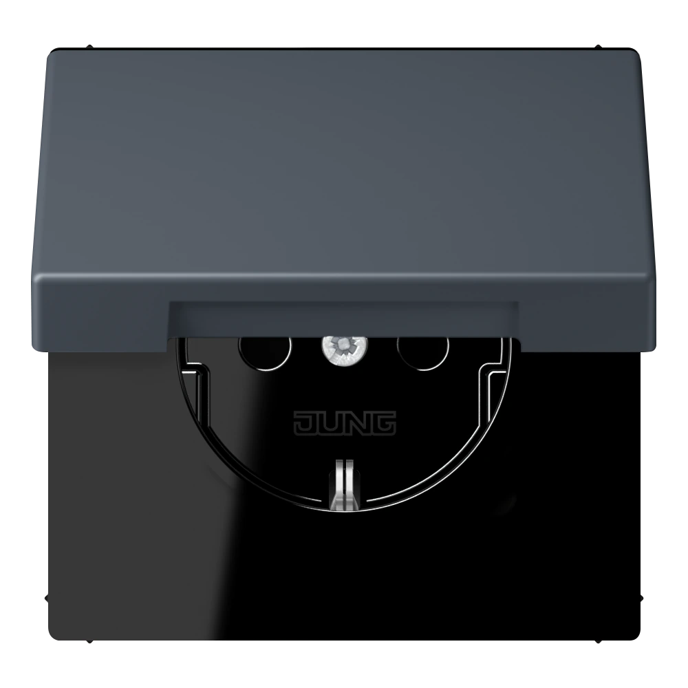 SCHUKO®-розетка с откидной крышкой — JUNG LS 990 Le Corbusier, le corbusier 262, арт. LC1520BFKL262