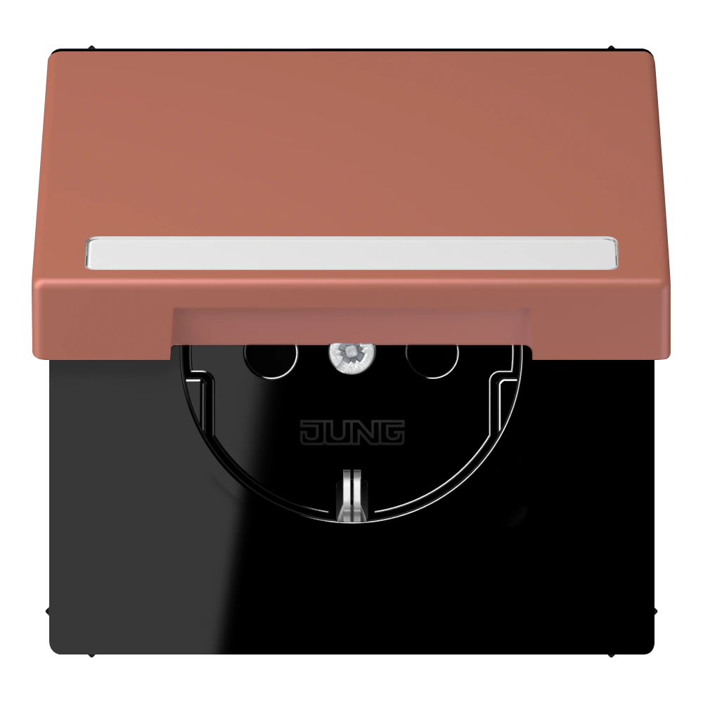 SCHUKO®-розетка с откидной крышкой и полем для записи — JUNG LS 990 Le Corbusier, le corbusier 236, арт. LC1520BFNAKL236