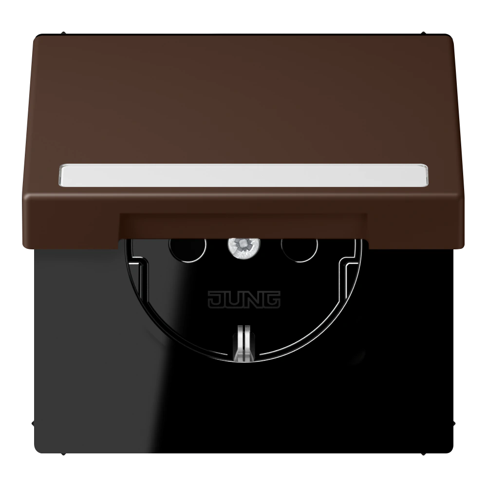 SCHUKO®-розетка с откидной крышкой и полем для записи — JUNG LS 990 Le Corbusier, le corbusier 239, арт. LC1520BFNAKL239
