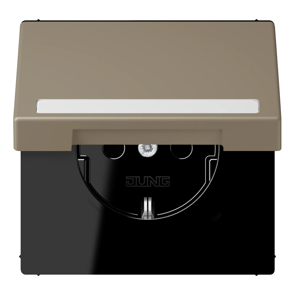 SCHUKO® socket with hinged lid and inscription field — JUNG LS 990 Le Corbusier, le corbusier 242, art. LC1520BFNAKL242