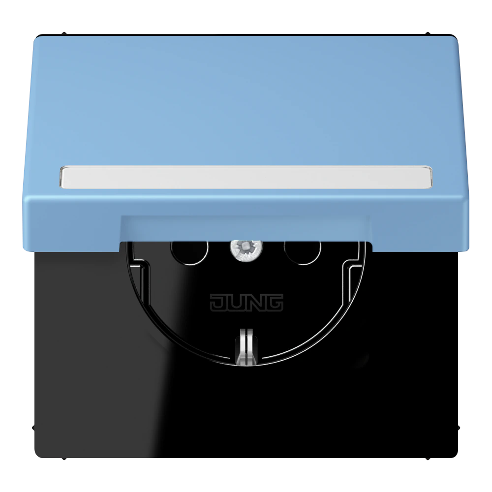 SCHUKO® socket with hinged lid and inscription field — JUNG LS 990 Le Corbusier, le corbusier 256, art. LC1520BFNAKL256