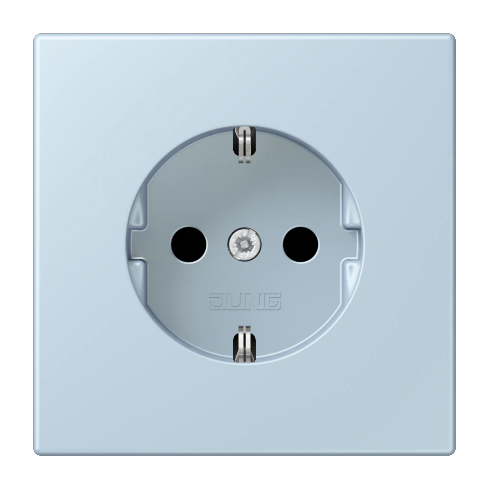 SCHUKO® socket with contact protection — JUNG LS 990 Le Corbusier, Outremer Clair, art. LC1520KI208
