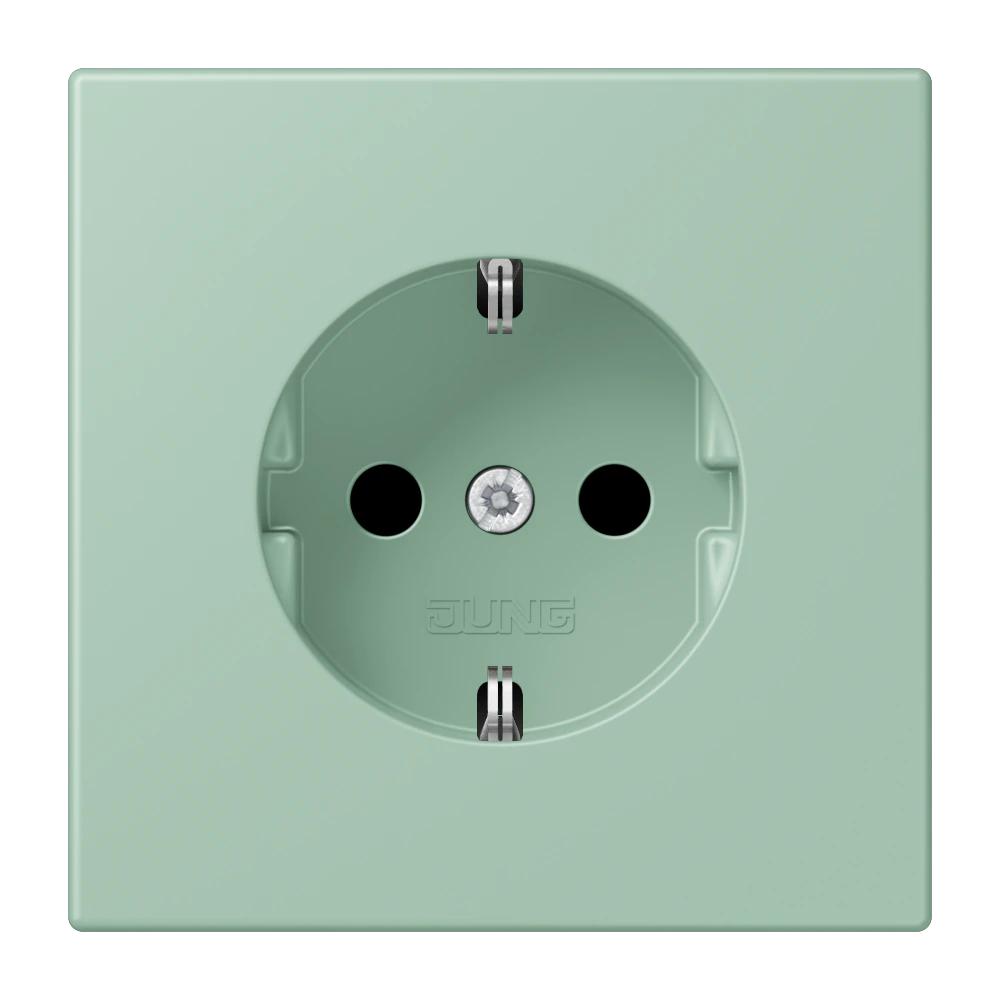 SCHUKO®-розетка 16 A / 250 B ~ — JUNG LS 990 Le Corbusier, Vert Anglais Clair, арт. LC1520KI217