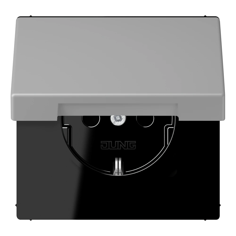 SCHUKO®-розетка 16 A / 250 B ~ — JUNG LS 990 Le Corbusier, Gris Moyen, арт. LC1521BFKIKL204