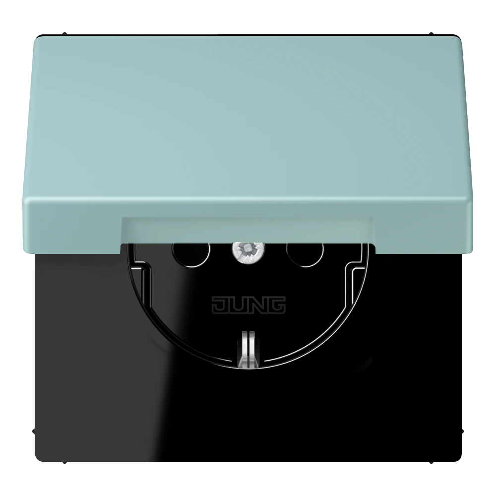 SCHUKO®-розетка 16 A / 250 B ~ — JUNG LS 990 Le Corbusier, Céruléen Clair, арт. LC1521BFKIKL214