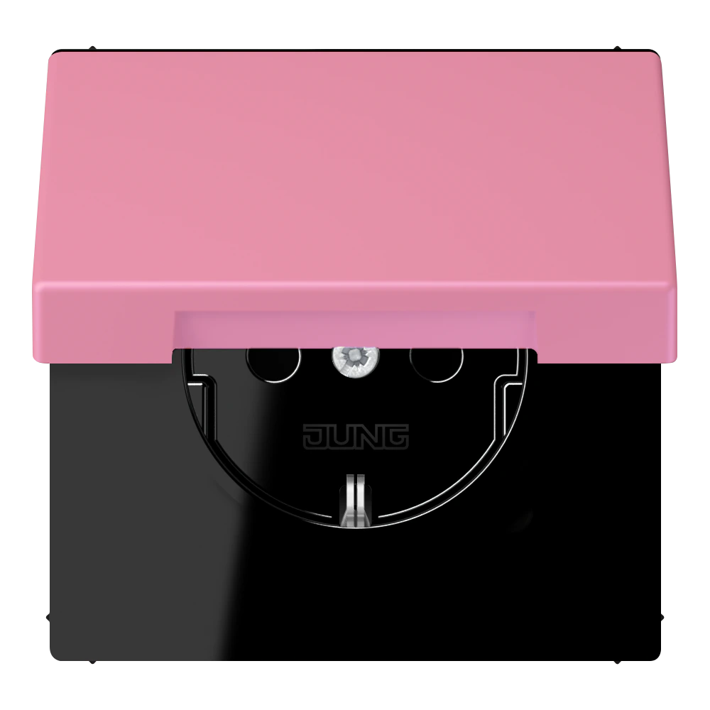SCHUKO® socket with hinged lid and contact protection — JUNG LS 990 Le Corbusier, le corbusier 246, art. LC1521BFKIKL246
