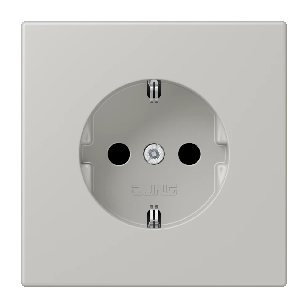 SCHUKO®-розетка 16 A / 250 B ~ — JUNG LS 990 Le Corbusier, Gris Clair 31, арт. LC1521KI205
