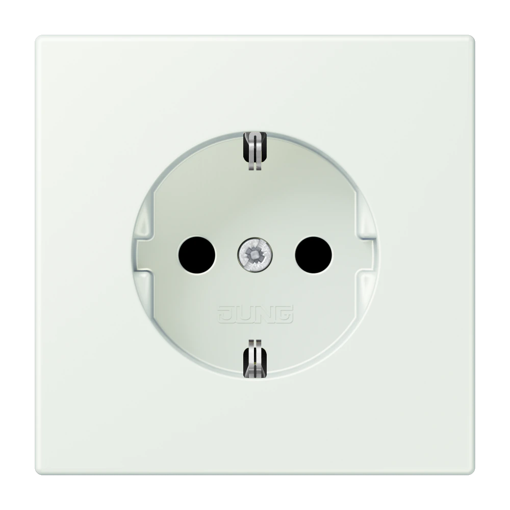 SCHUKO® socket with contact protection — JUNG LS 990 Le Corbusier, Outremer Gris, art. LC1521KI210