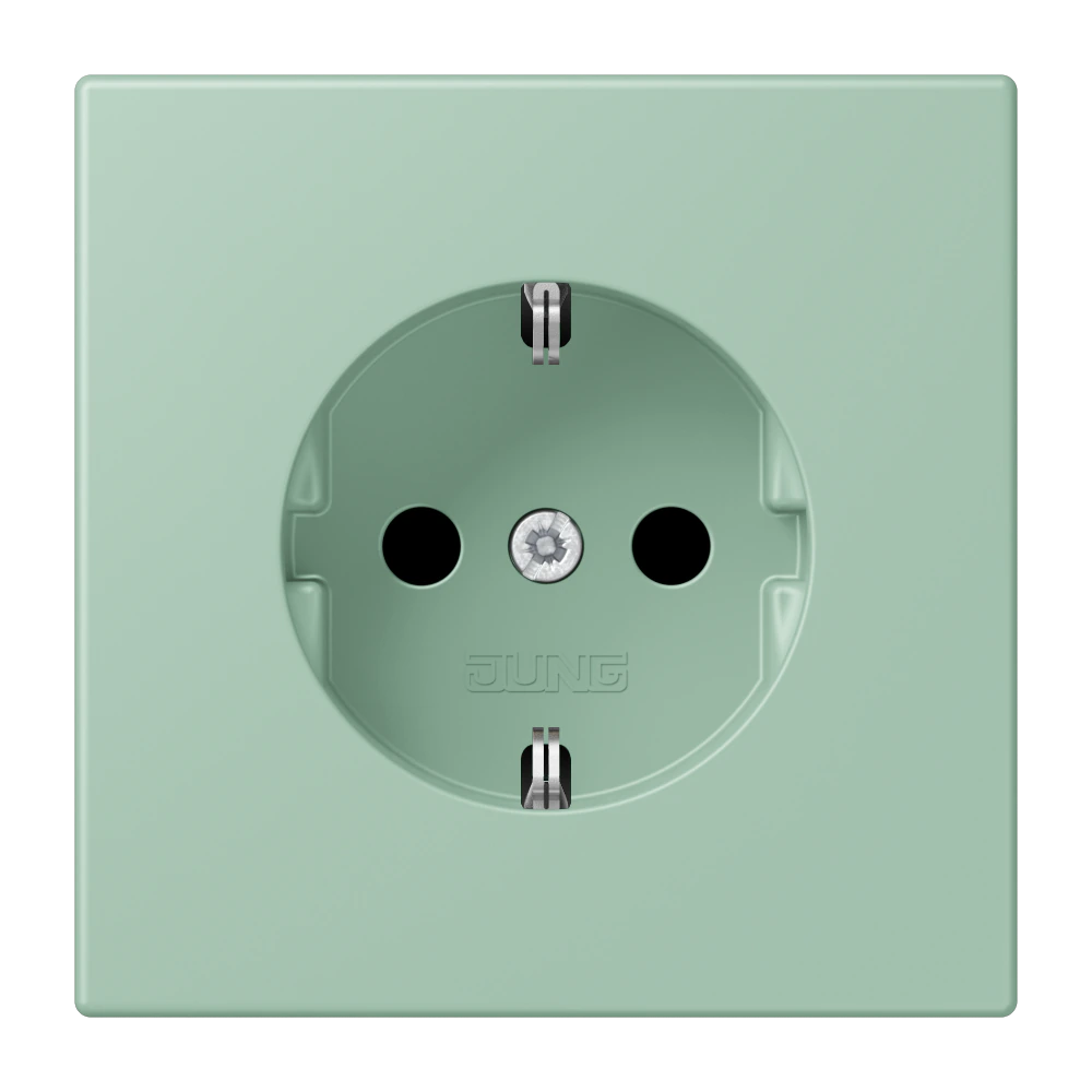 SCHUKO®-розетка 16 A / 250 B ~ — JUNG LS 990 Le Corbusier, Vert Anglais Clair, арт. LC1521KI217