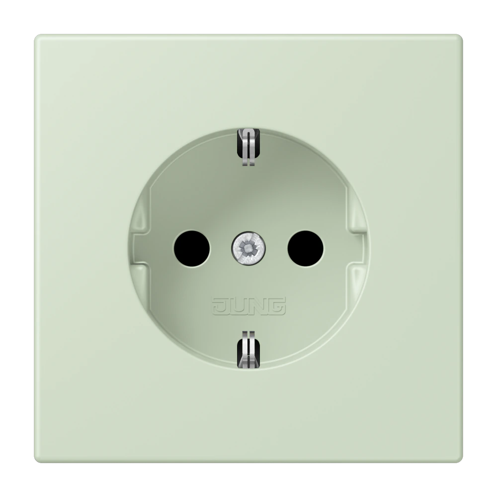 SCHUKO®-розетка 16 A / 250 B ~ — JUNG LS 990 Le Corbusier, Vert Anglâis Pale, арт. LC1521KI218