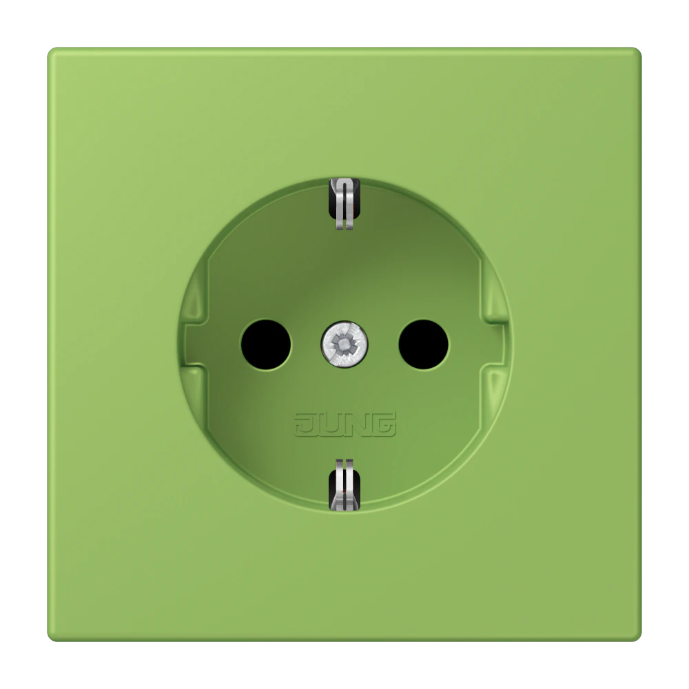 SCHUKO® socket with contact protection — JUNG LS 990 Le Corbusier, Vert 31, art. LC1521KI220