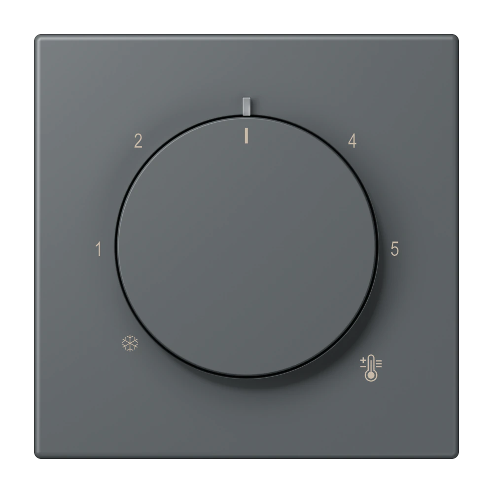 Centre plate for thermostat — JUNG LS 990 Le Corbusier, Gris Foncé 31, art. LC1749BF202