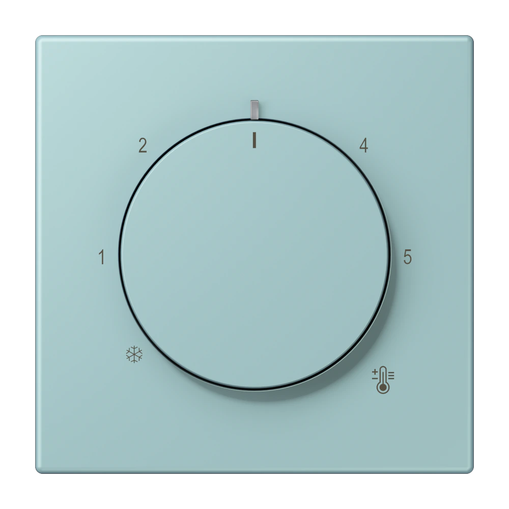 Centre plate for thermostat — JUNG LS 990 Le Corbusier, Céruléen Clair, art. LC1749BF214