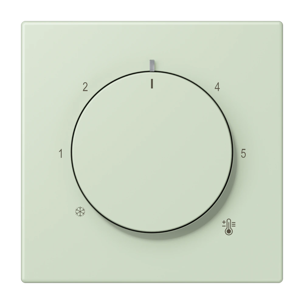 Centre plate for thermostat — JUNG LS 990 Le Corbusier, Vert Anglâis Pale, art. LC1749BF218