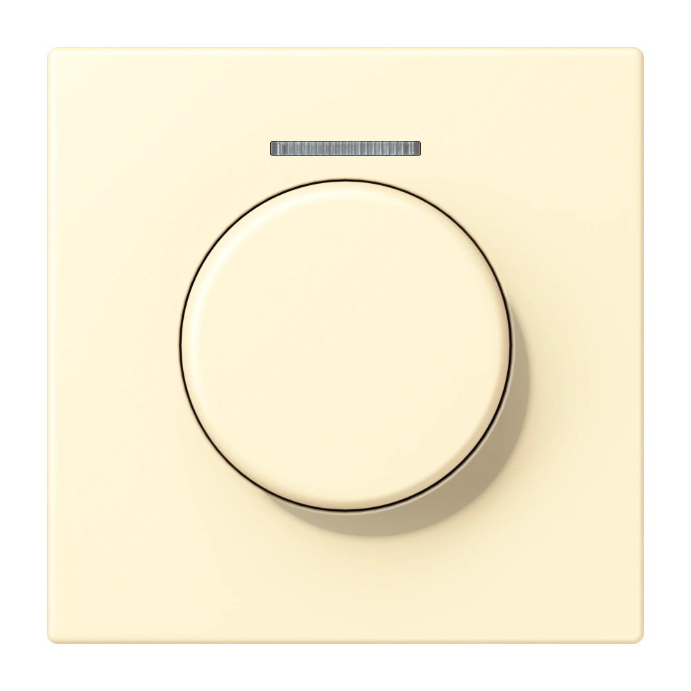 Centre plate with knob and lens for rotary sensor — JUNG LS 990 Le Corbusier, Blanc, art. LC1940KO5201